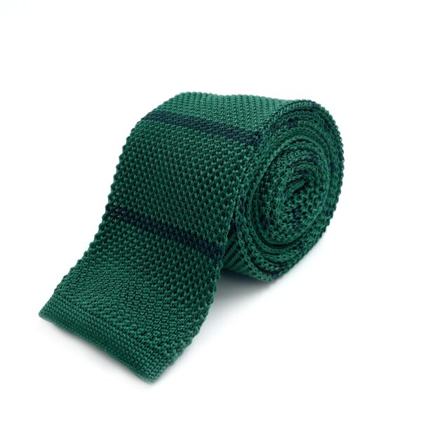 Knitted forest green tie